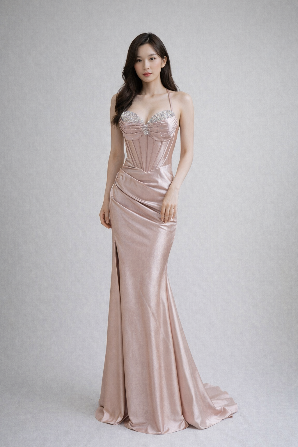 Itzel Satin Dress Pink