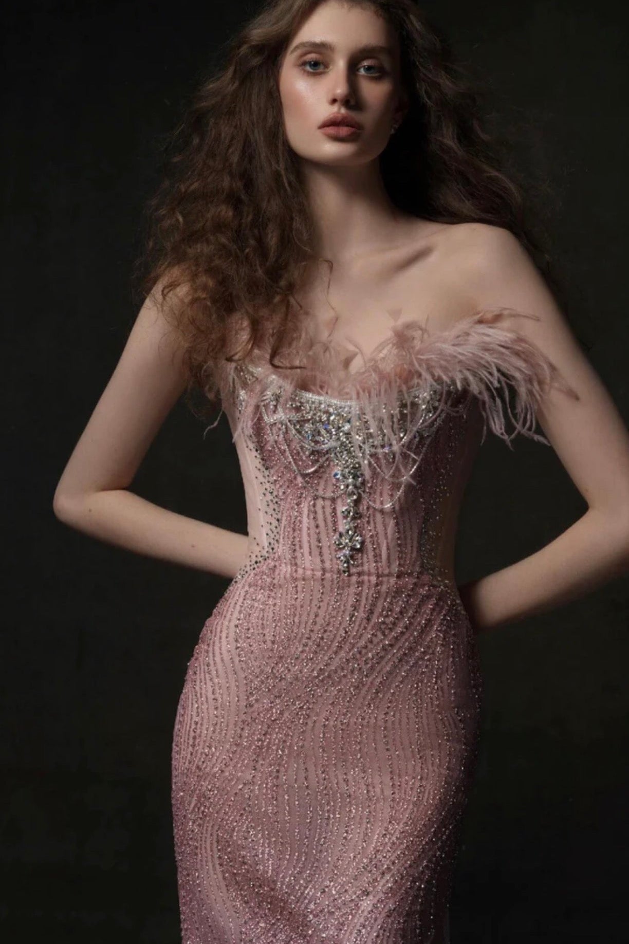 LF Aurelia Plume Gown Pink
