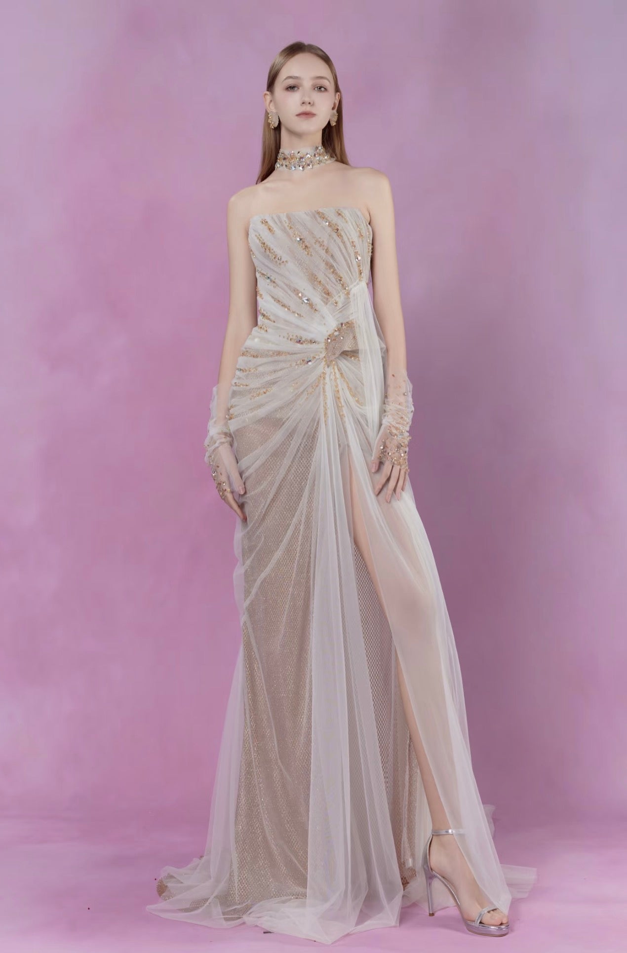 Lorenza Dress White Champagne