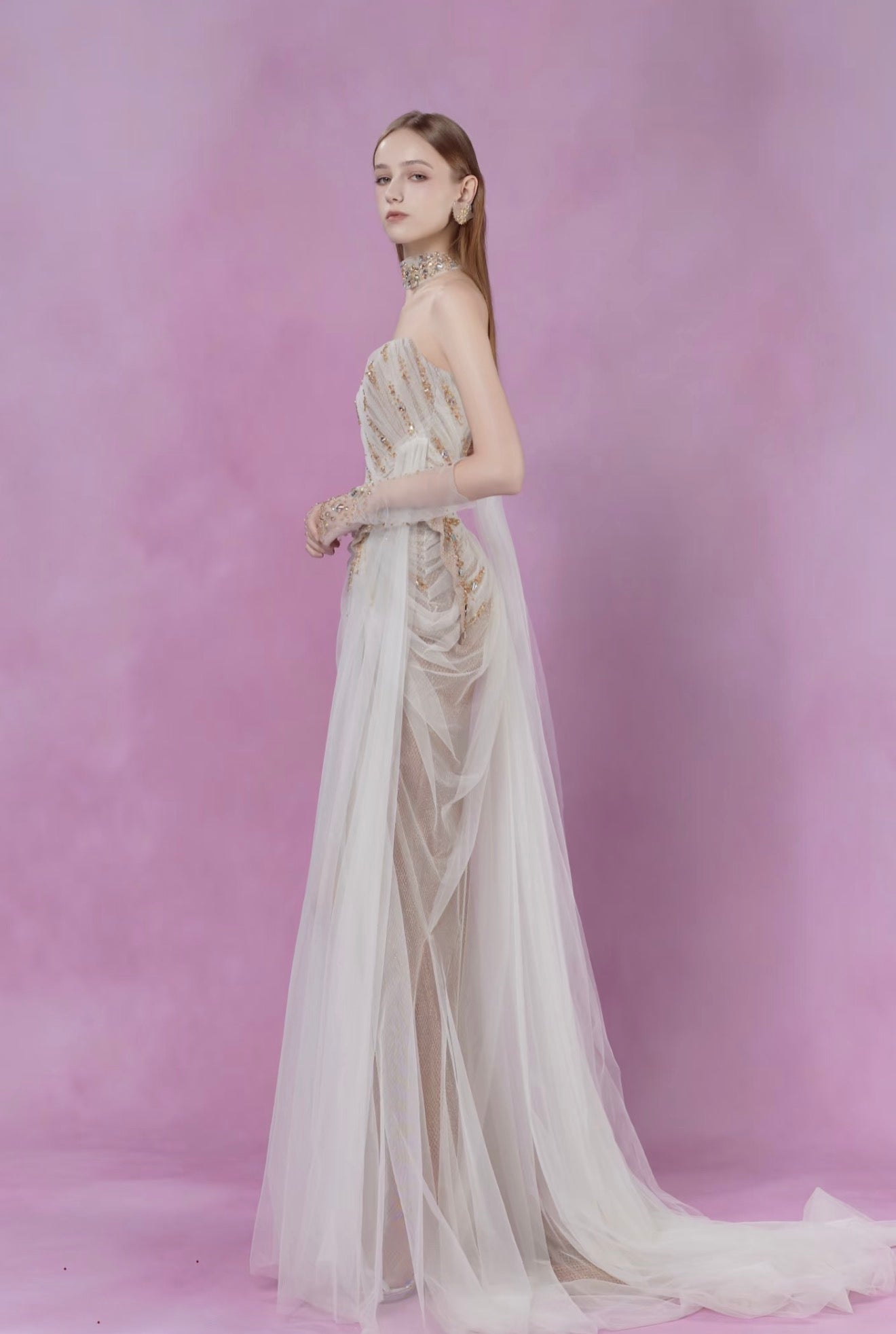 Lorenza Dress White Champagne