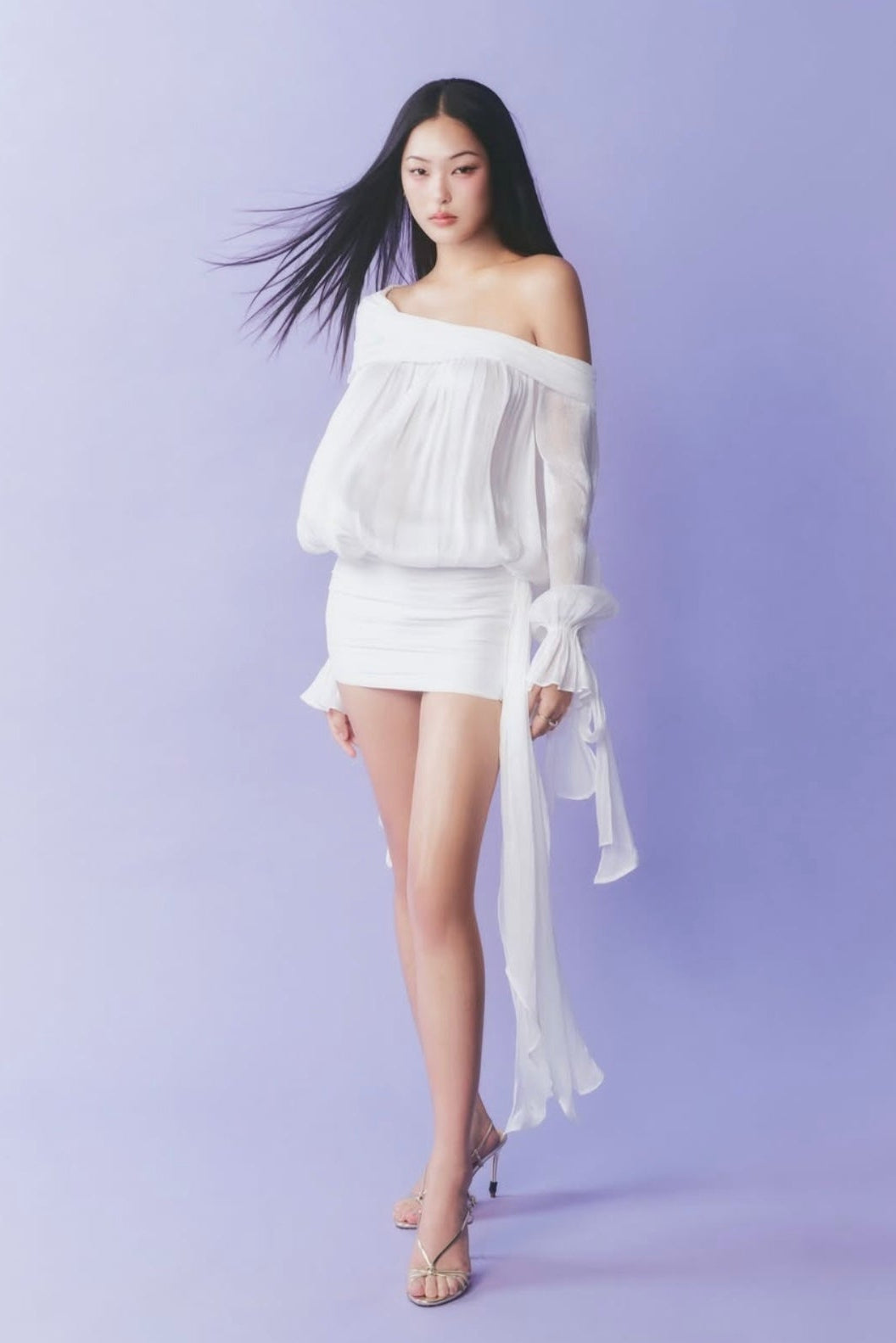 V Retrolia Mini Dress White