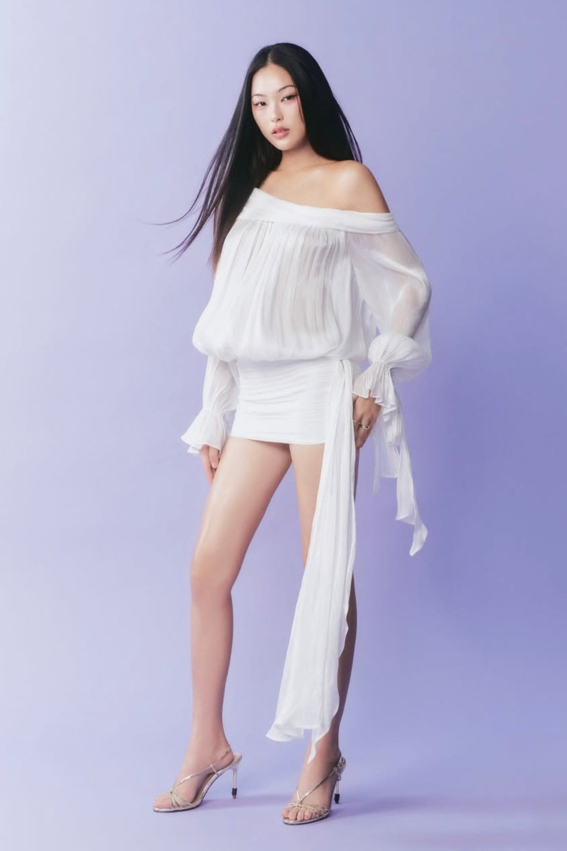 V Retrolia Mini Dress White