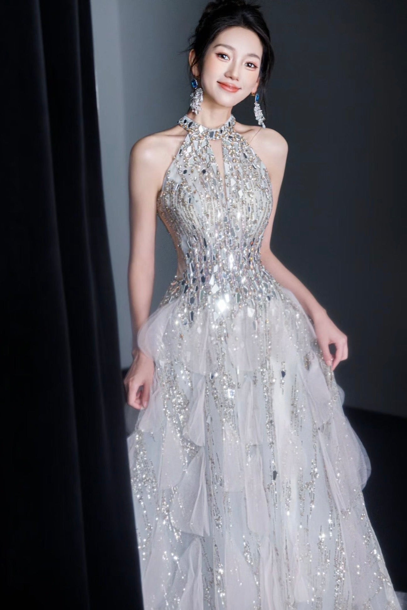 Zanetta Diamond Dress Silver – Rossie Gown & Dress