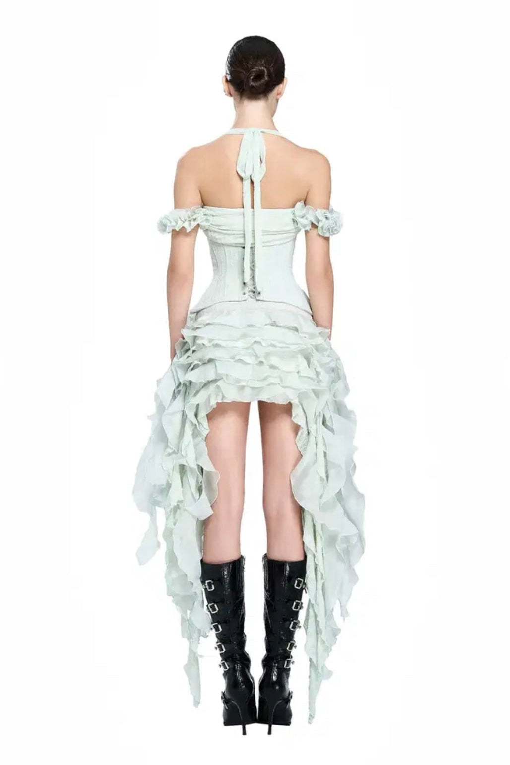 V Fancia Layer Dress Sage