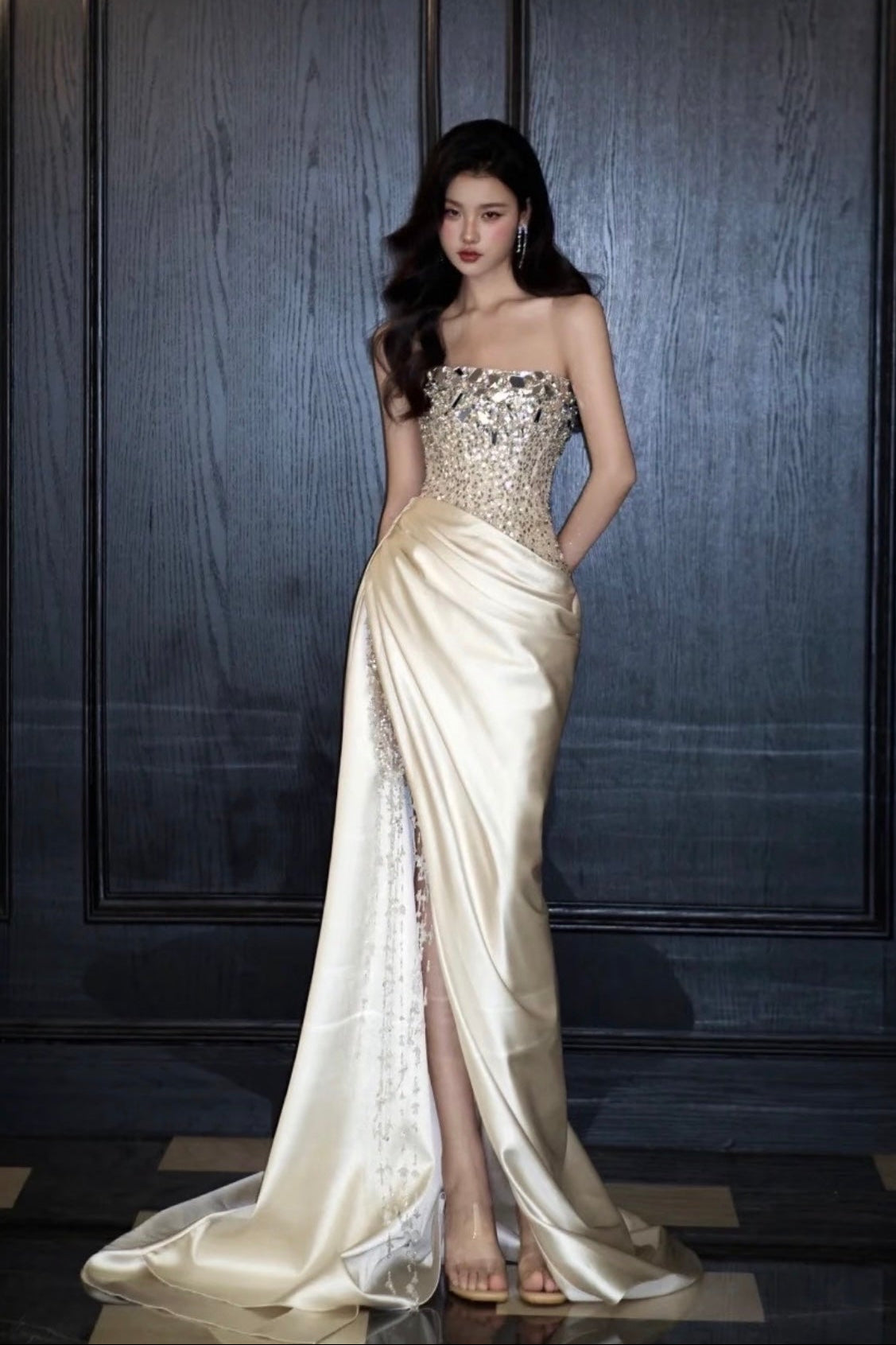 Ivory Mirage Dress White Champagne