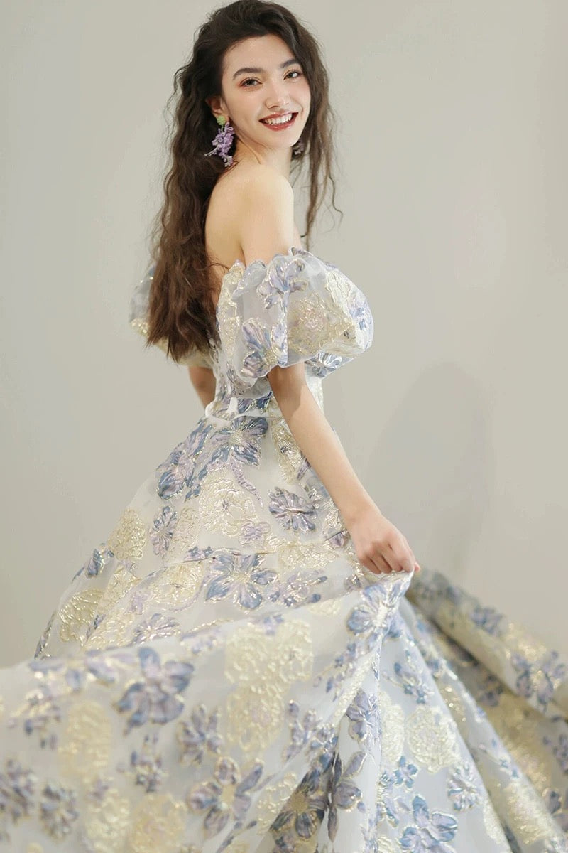 Elizabeth Jade Gown Blue & Gold