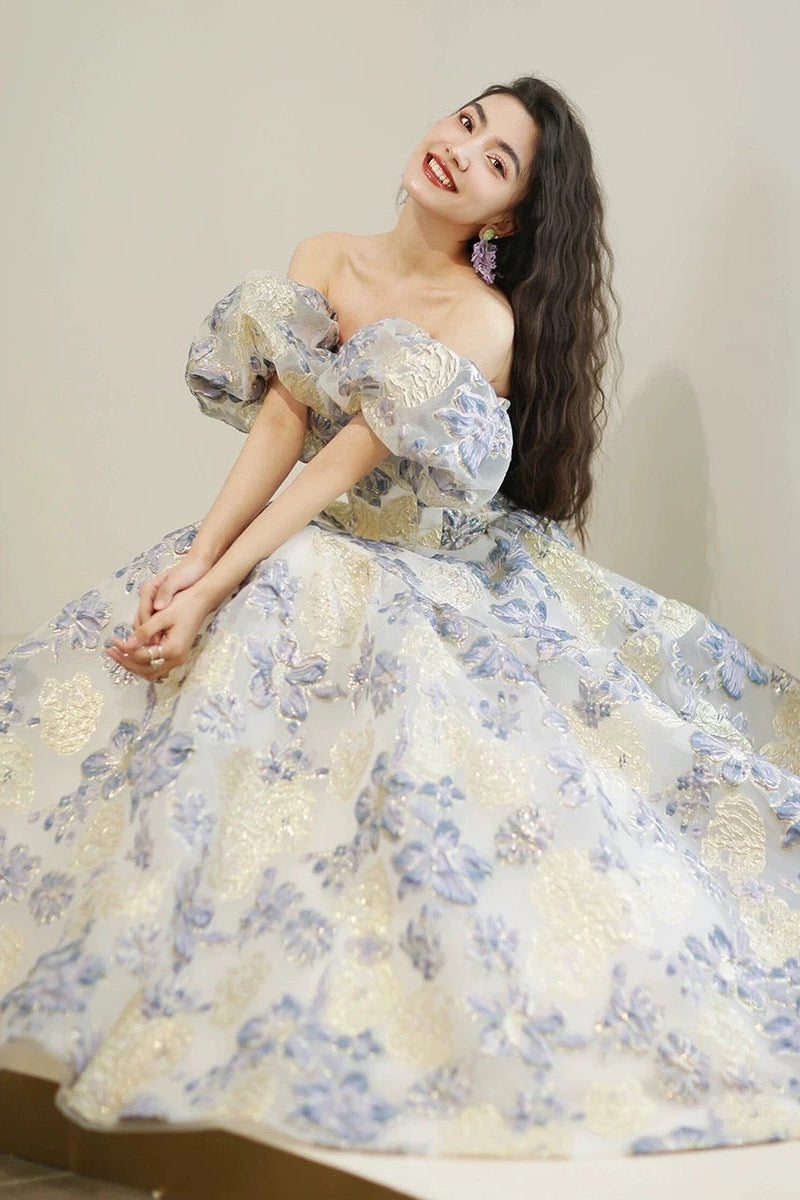Elizabeth Jade Gown Blue & Gold