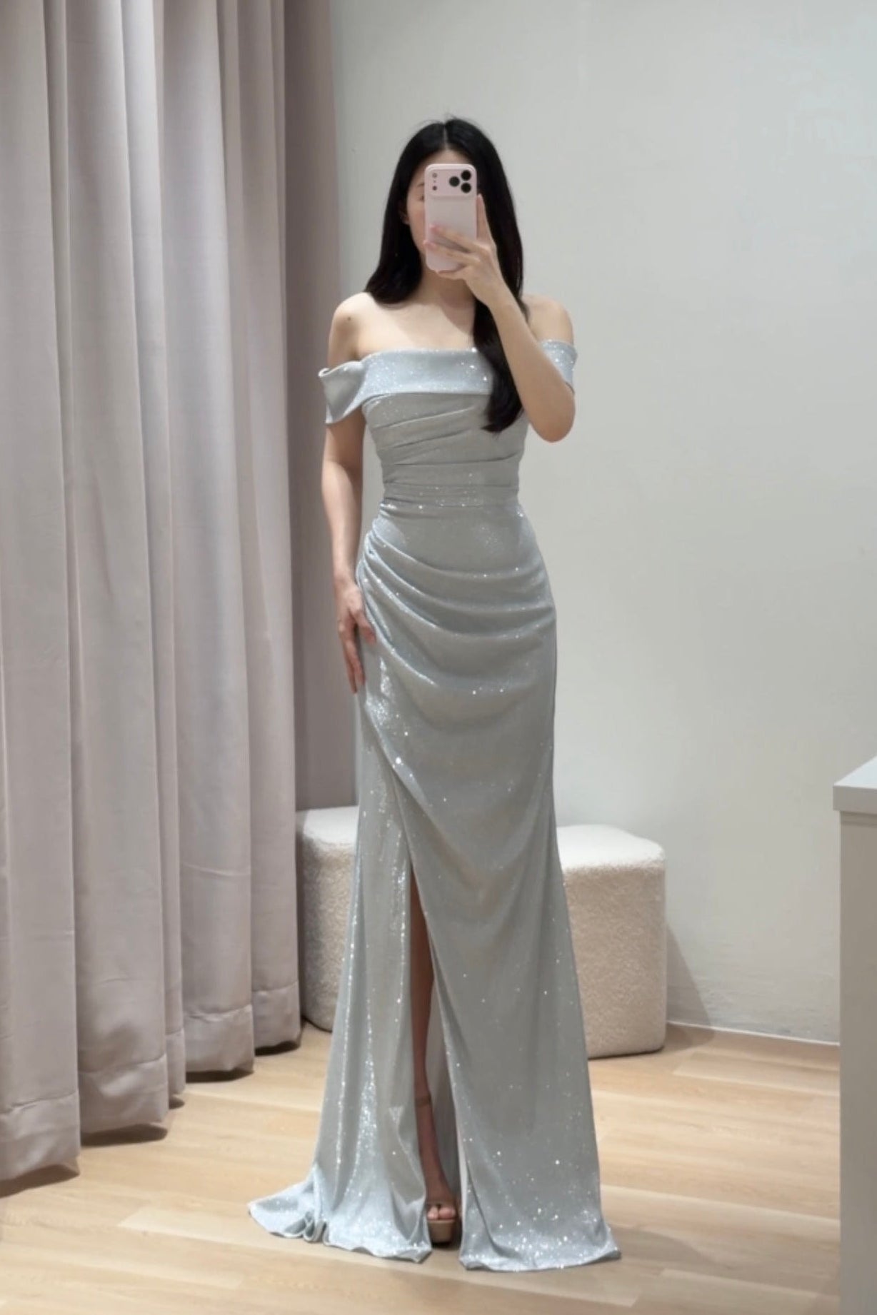 Jadore Dianne Off Shoulder Silver