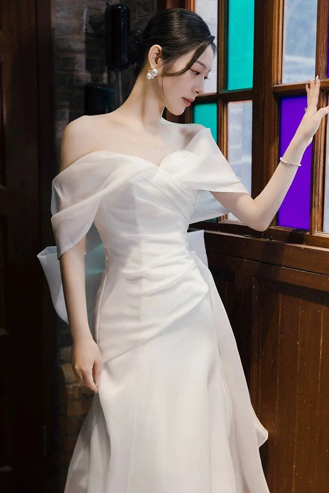 Chiffon Layer Off shoulder White