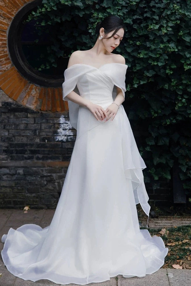Chiffon Layer Off shoulder White