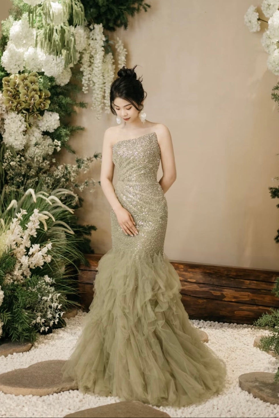 SS Kiwi Ella Mermaid Gown Sage