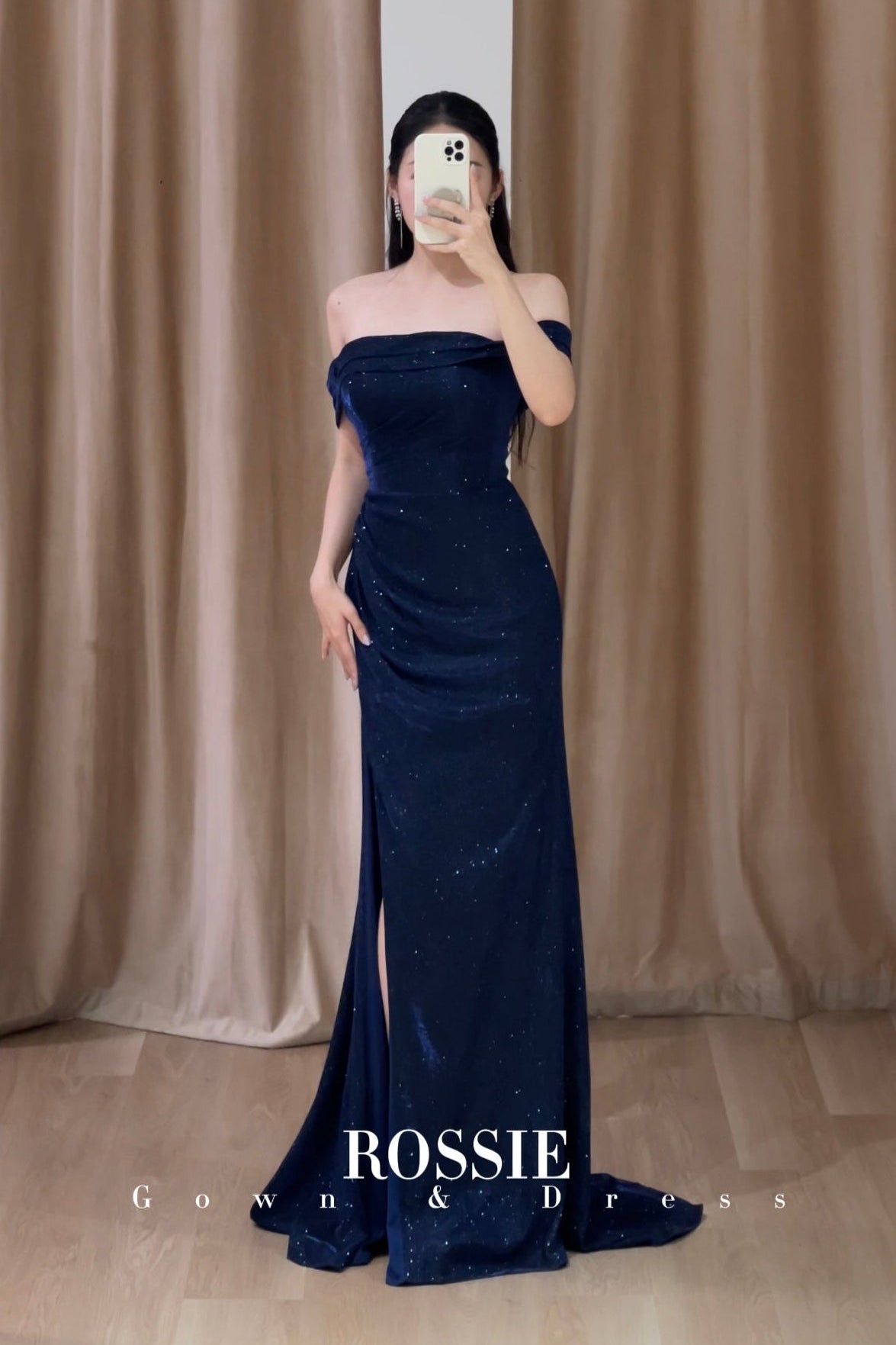 Jadore Vancleef Off Shoulder Navy