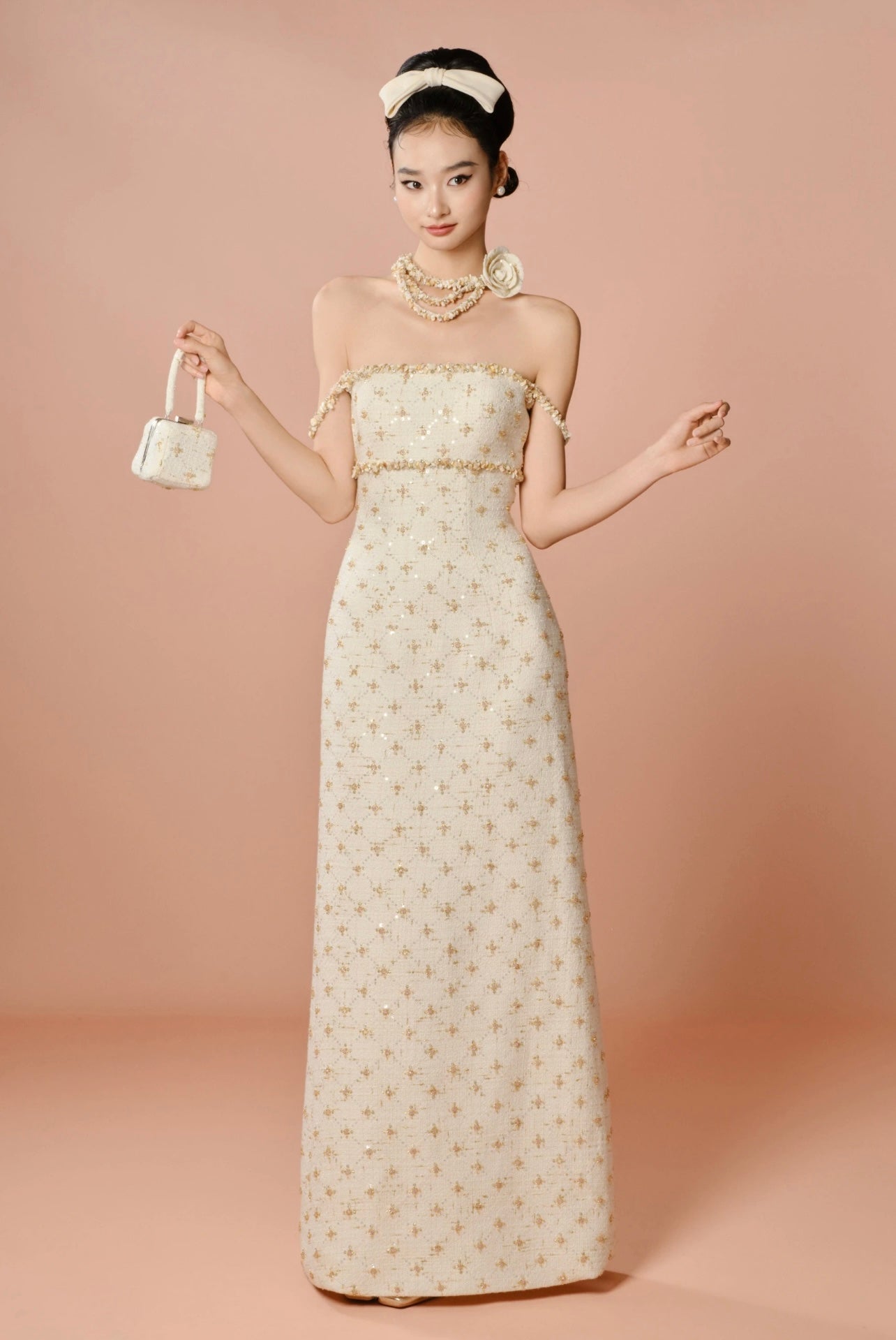 De Garbo Sea Shell Dress White champagne