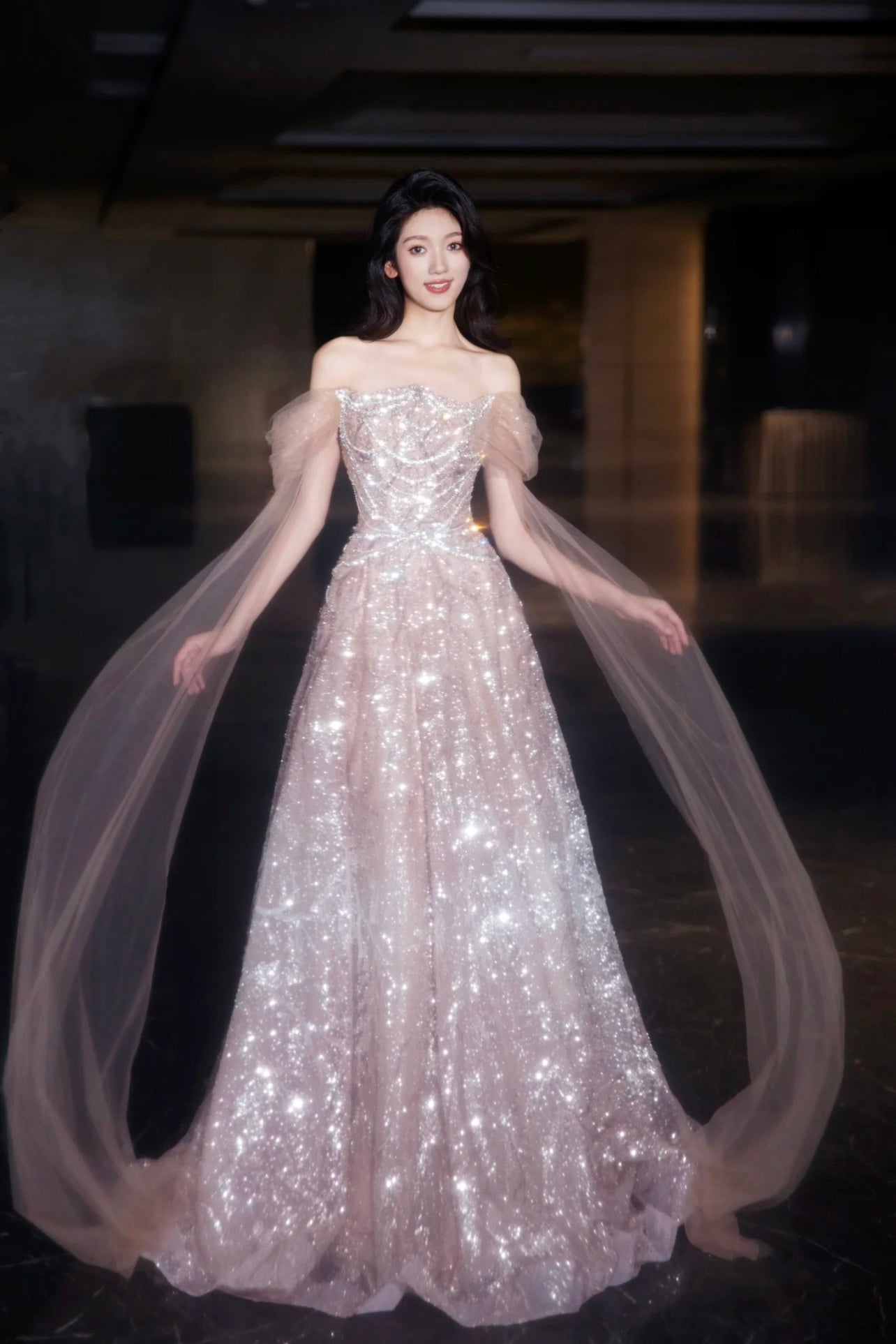 YM Sophie Diamond Gown Pink-Peach