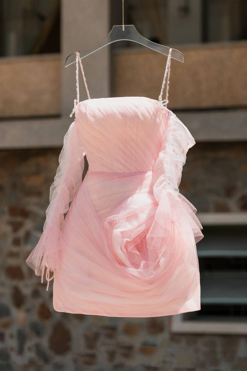 V Enchanted Rose Mini Dress Pink