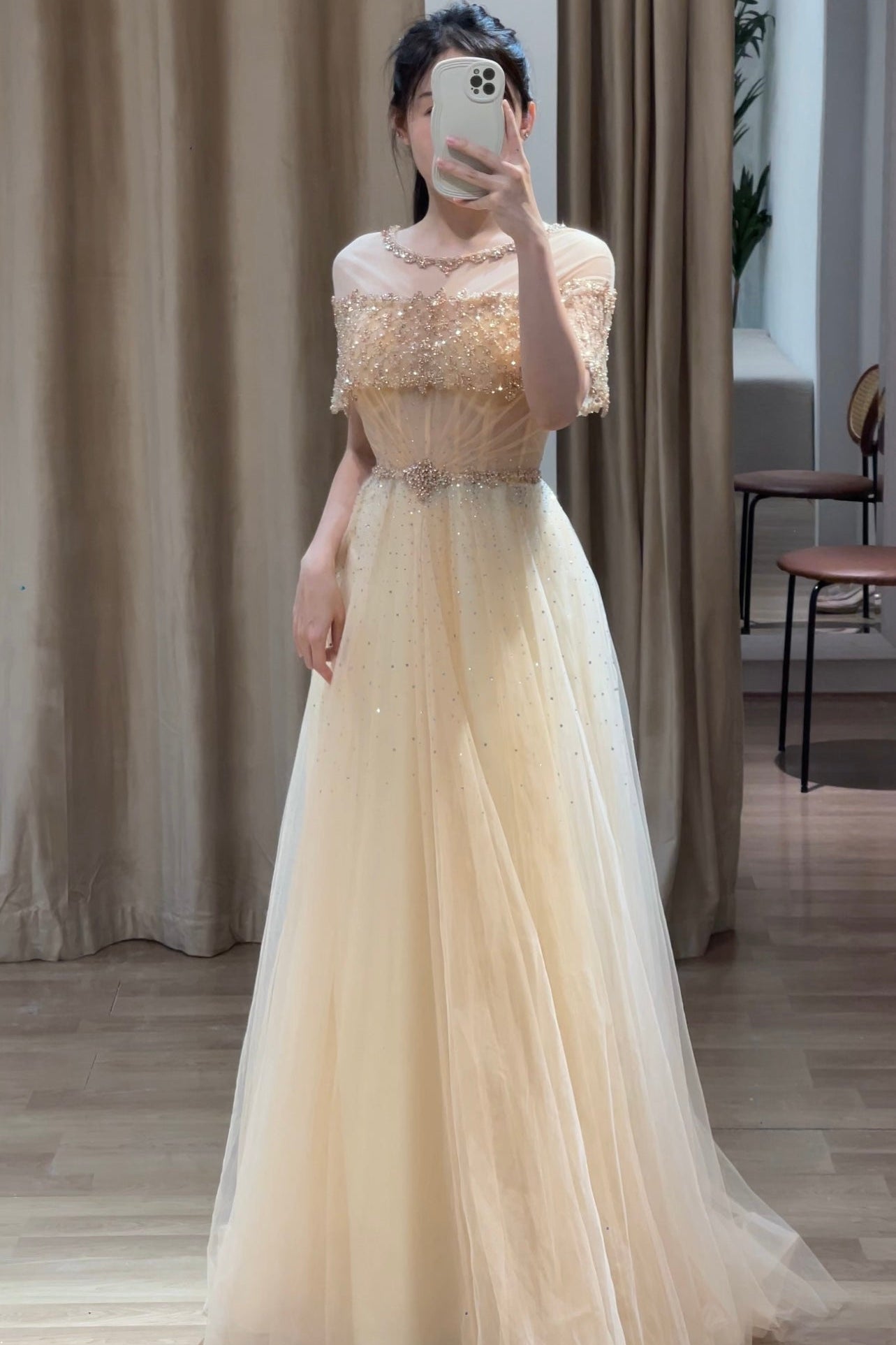 MM Flavia Tulle Champagne