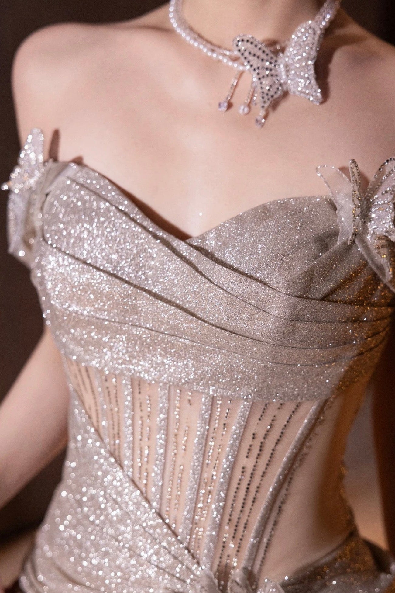 Stardust Eloise Corset Gown Silver