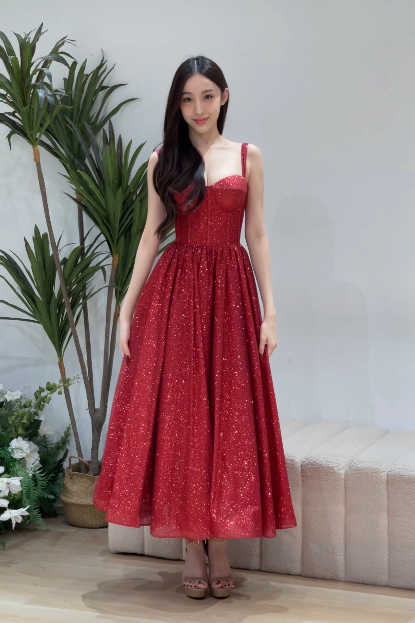 Jadore Kitty Midi Red