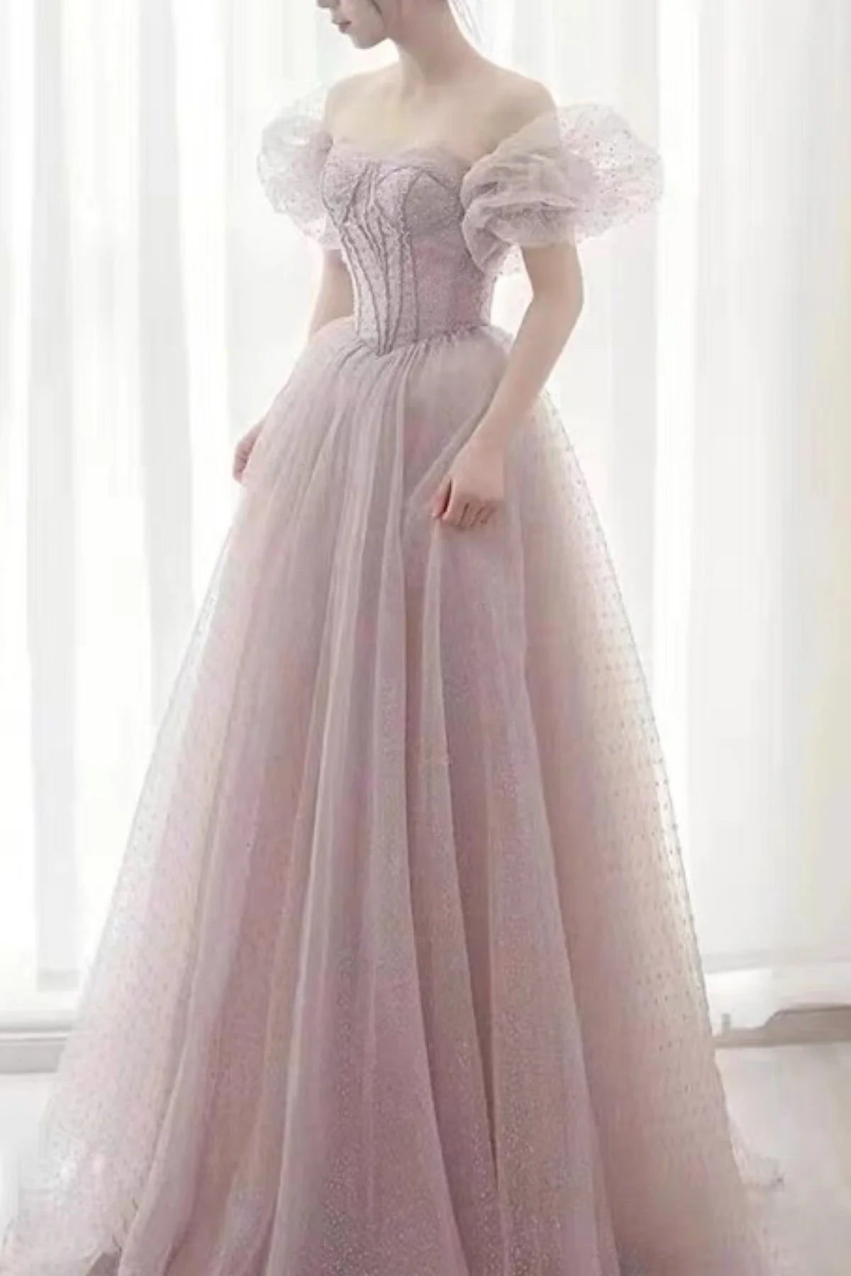 Polka Dot Tulle Lavender