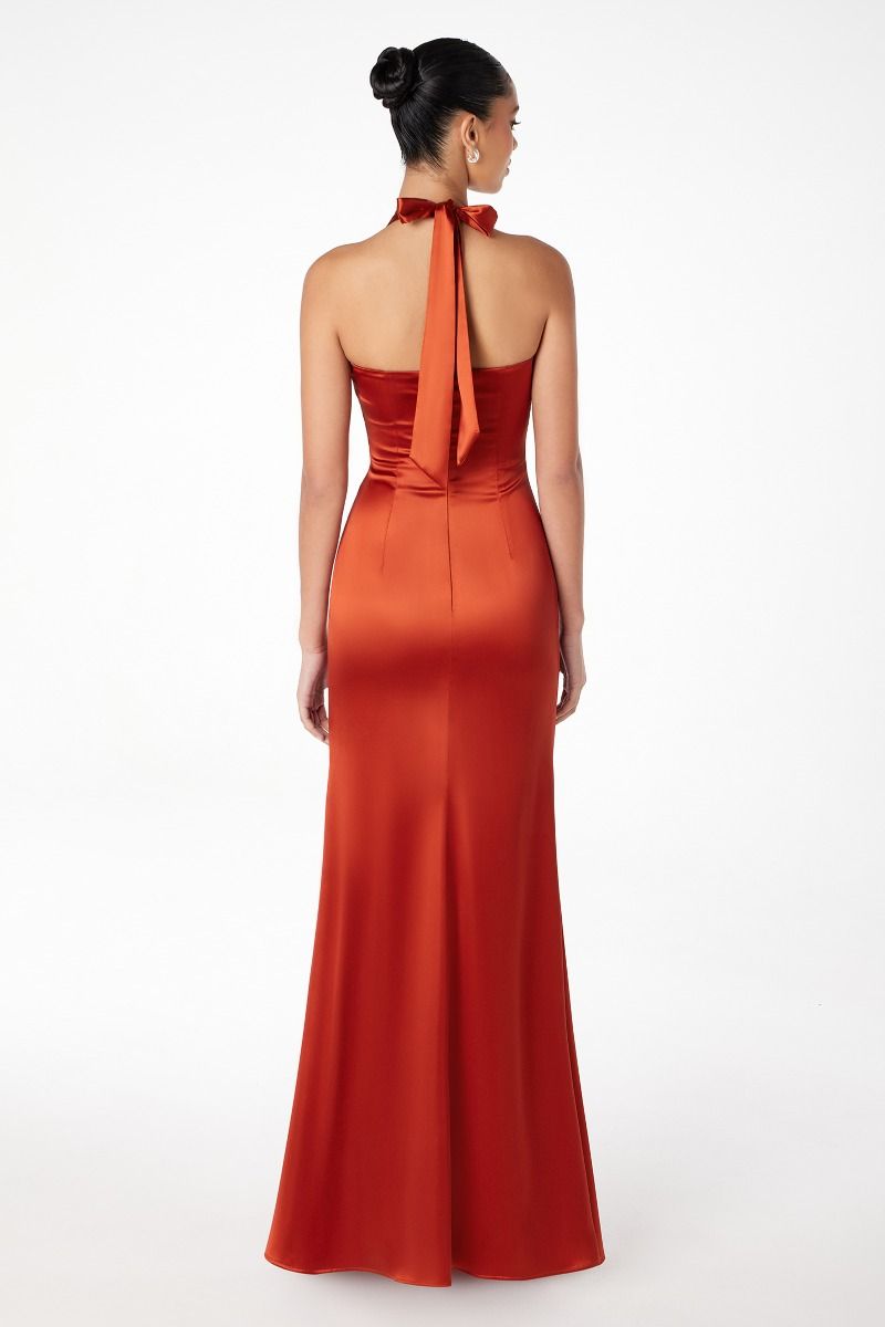 A201 V Neck Satin Sienna